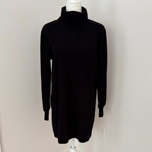 Aqua Black Long Sleeve Turtleneck Dress